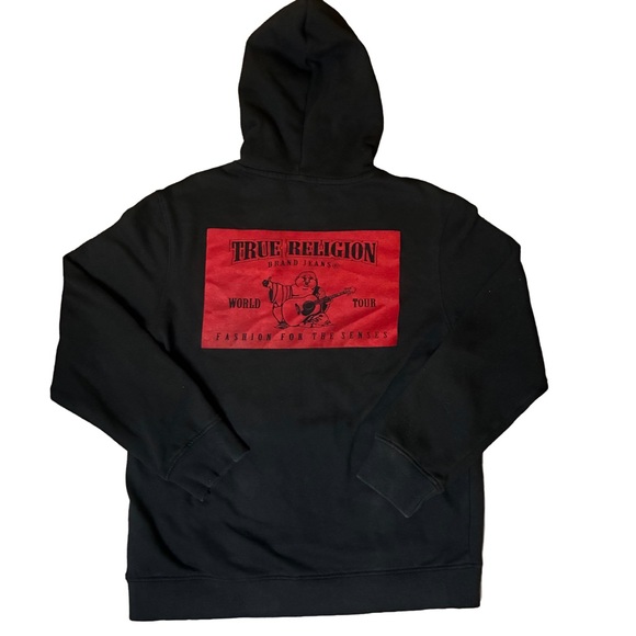 True Religion World Tour Buddha Hoodie Black Red | Men’s M - Picture 4 of 4